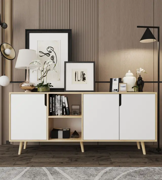 Κονσόλα FLEFLOR Sapphire Δρυς / Λευκό 180x45x80 3