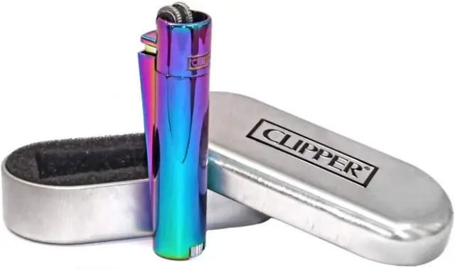 Clipper Αναπτήρας Μεταλλικός Μεγάλος - Rainbow Icy Colour Metal 3