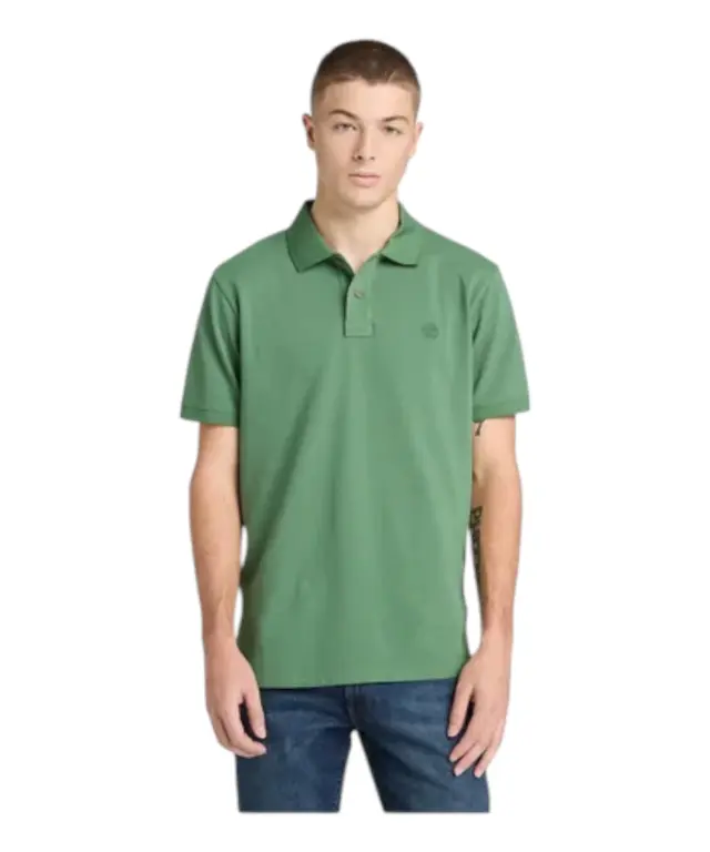 Timberland - Ανδρικό T-shirt Polo Short-Sleeve με Λογότυπο Oyster River TB0A2BRY-A6Z Πράσινο - M 2