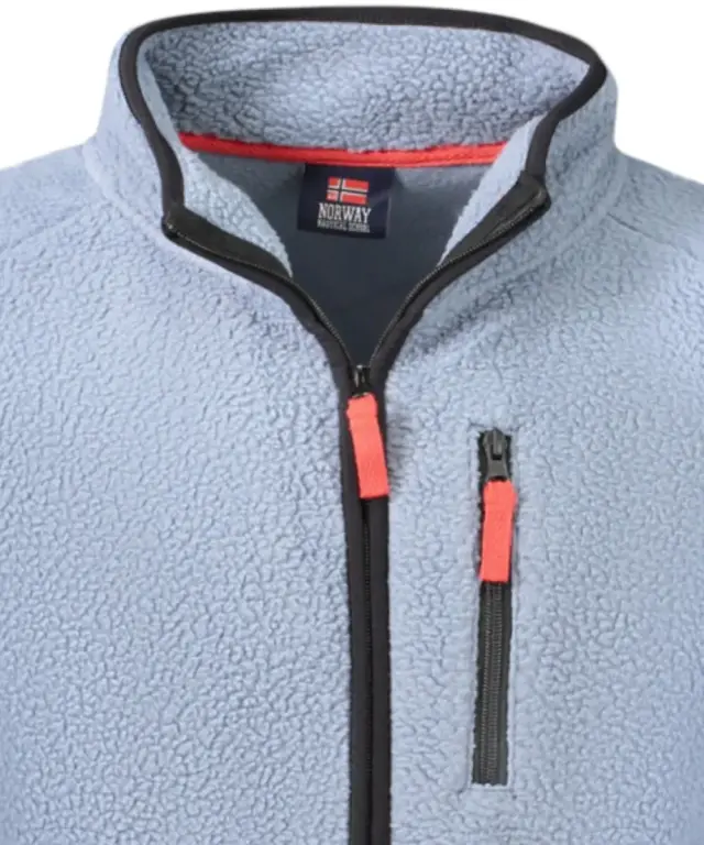 Norway Nautical School - Ανδρική Ζακέτα Φούτερ Fleece 839506-TYPHOO Γκρι Γαλάζιο 3