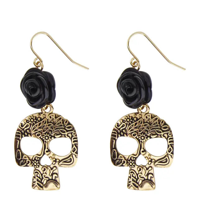 Αποκριάτικο Αξεσουάρ Σκουλαρίκια Azure Skull (Widmann) (W-03504)