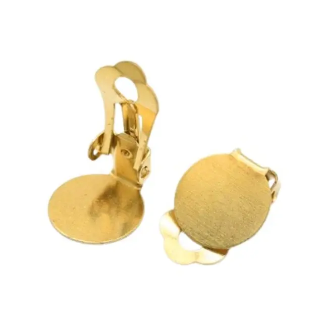 Σκουλαρίκι με Κλιπ 15mm με Κύκλο Ø15mm - 24K Gold Plated - 4τεμ