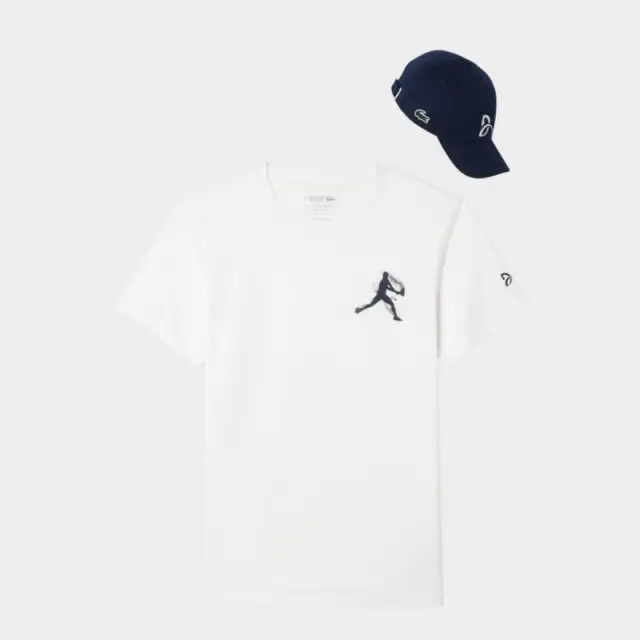 Σετ Μπλούζα/Καπέλο Lacoste TH1044-522 Λευκό/Μπλε - L