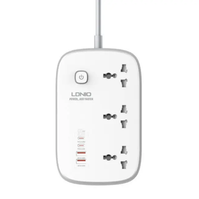 Ldnio Πολύπριζο 3 Θέσεων με 4 θέσεις USB και Καλώδιο 2m Λευκό SC3416