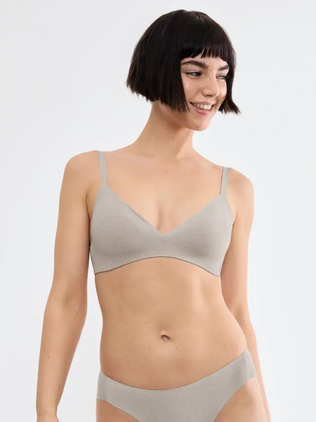 Sloggi Σουτιέν Zero Feel Pure THE UP Push Up Light Gray 3