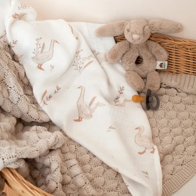 Πάνα Μουσελίνα από Μπαμπού 75x75cm Happy Goose Colors White 5904067051683 3