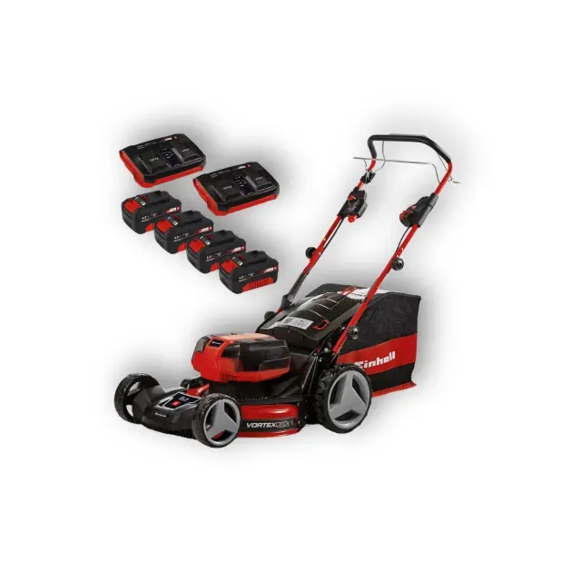 Einhell 3413200 - GE-CM 36/47 S HW Li - Αυτοκινούμενη Μηχανή Γκαζόν Μπαταρίας με 4 Μπαταρίες 4Ah (4x4,0Ah) PXC & 2x Διπλούς Ταχυφορτιστές