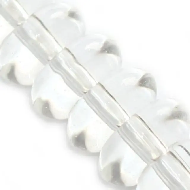 Χάντρα Γυάλινη Rondelle White 10mm ~60τεμ