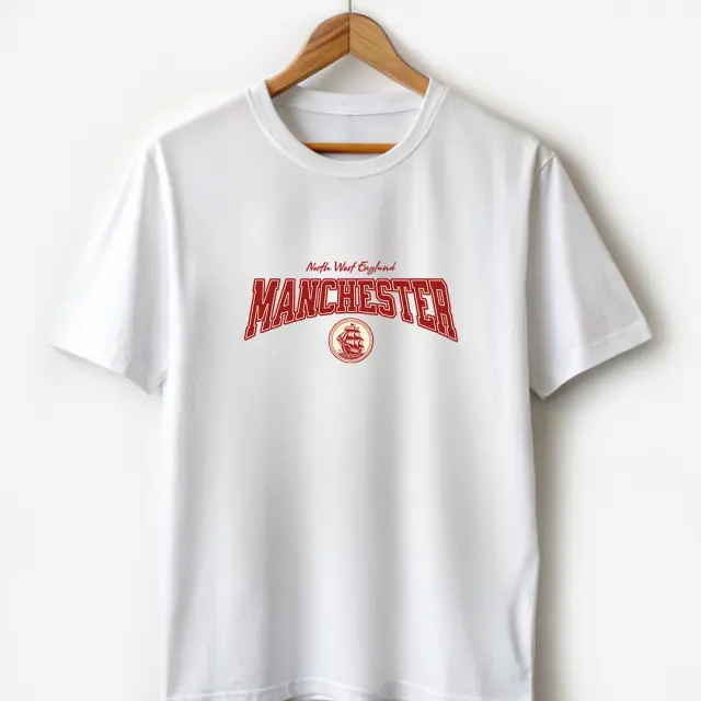 T-shirt Noshame® Λευκό με τύπωμα Manchester - 122563 - XXL 2