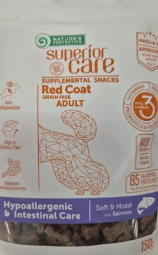 Nature s Protection Superior Care Grain Free Red Coat Hypoallergenic & Intestinal Care Salmon Λιχουδιές Σκύλου με Σολομό 150gr