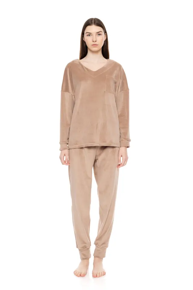 W1638 - Violete - PYJAMA V SOFT VELVET