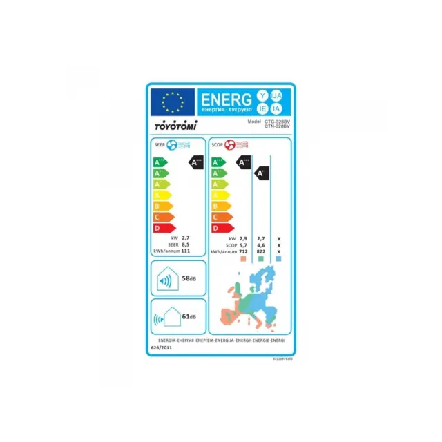 ΚΛΙΜΑΤΙΣΤΙΚΟ CTN-328BV/CTG-328BV (R32) ERAI BLACK INV. IN TOYOTOMI A+++ /A+++ 3