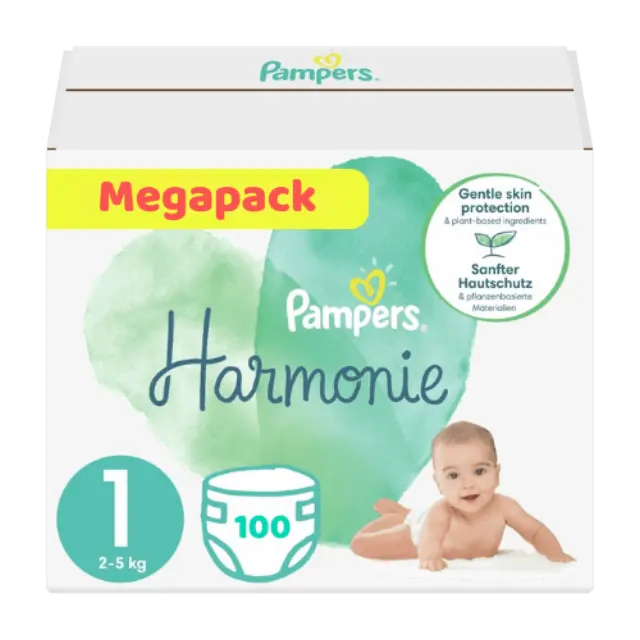 Pampers Harmonie Megapack No.1 (2-5kg) Πάνες, 100 τεμάχια