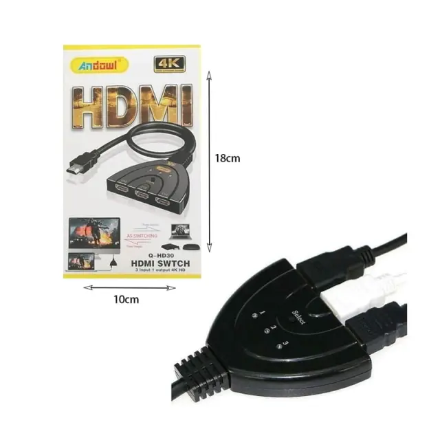 Andowl Μετατροπέας HDMI 4K HD Q-HD30 - HDTV Switch 4764 3