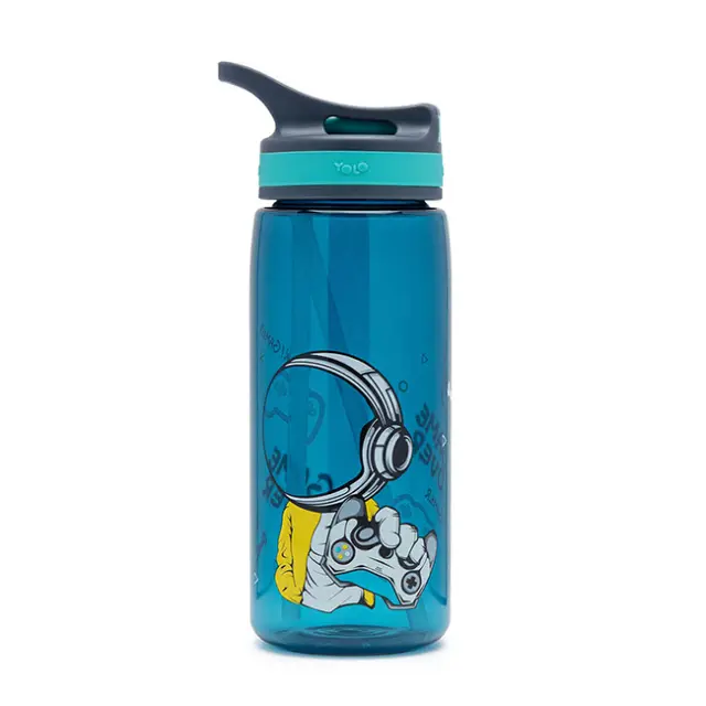 Yolo Παγούρι Tritan με Καλαμάκι 500ml Μπλε Gamer (90508)