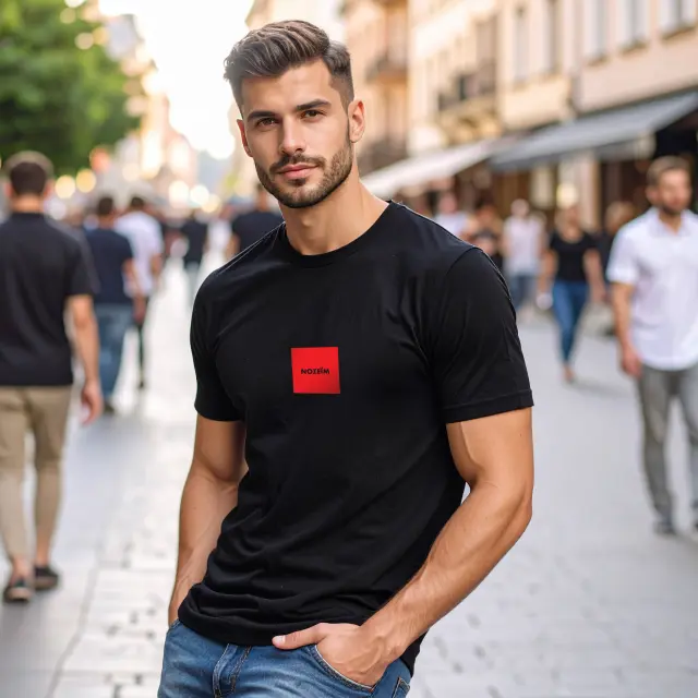 T-shirt Noshame® Μαύρο με τύπωμα Νοσειμ - 122512 - XXL