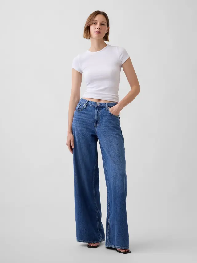 Γυναικείο Mid Rise Τζιν Παντελόνι UltraSoft Baggy Medium indigo