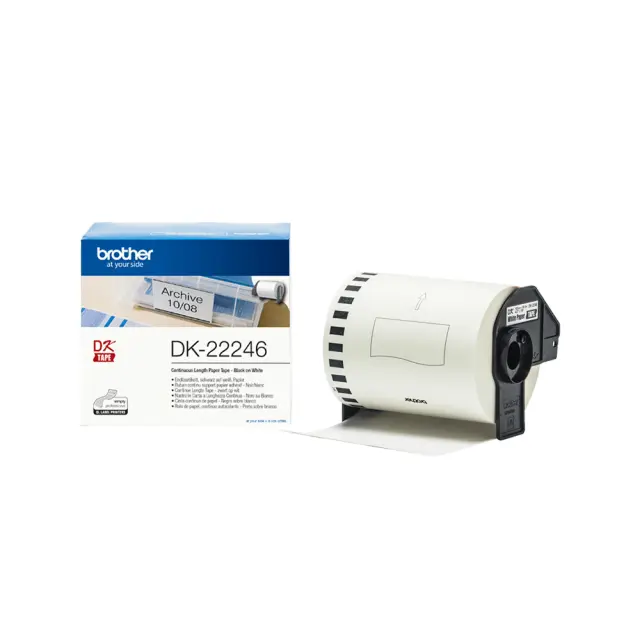 Brother DK-22246 Continuous Paper Label Roll – Black on White, 103mm wide (DK22246) (BRODK22246) Brother Labels