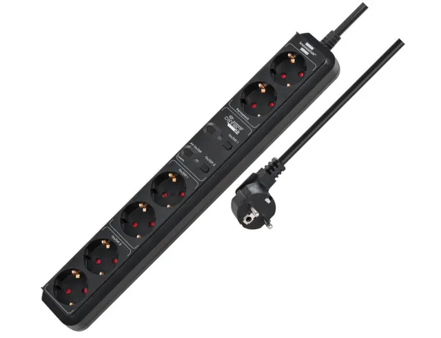 Πολύπριζο Smart Brennenstuhl - 6x Schuko - WiFi - 2x2 Διακόπτες On/Off - Καλώδιο 1.5m - Black150186