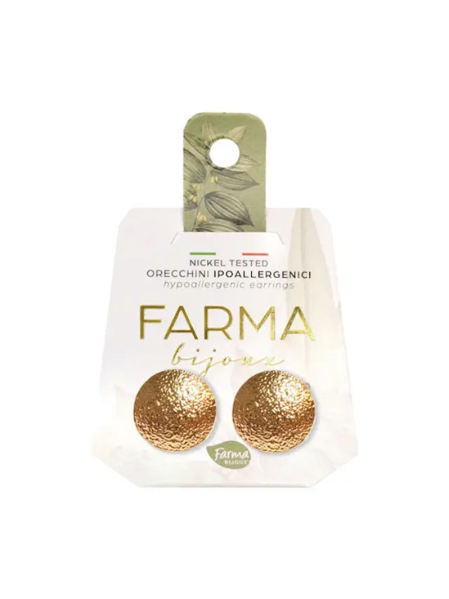 Farma Bijoux Σκουλαρίκια Επιχρυσωμένα με Πέτρες