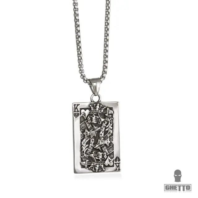 Ghetto Hip Hop Trappola Card SS Pendant Necklace
