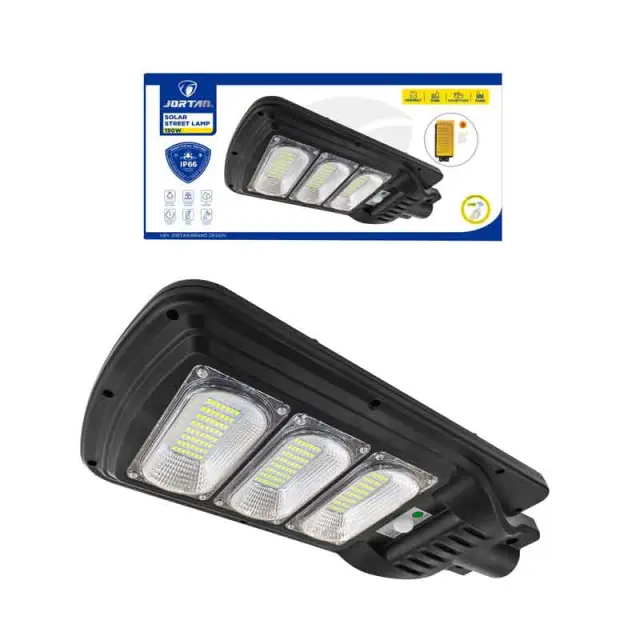 Jortan Led Αδιάβροχο Ηλιακό Φωτιστικό Δρόμου 150W με Ανιχνευτή Κίνησης Και Τηλεχειριστήριο IP66 6500K - Solar Street Lamp 0274014