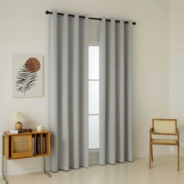 Beauty Home Κουρτίνα Full Blackout σκίασης με 8 κρίκους Total Art 8446 140x270 Ασημί 3