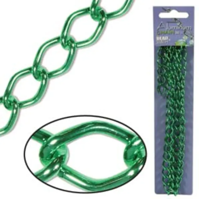 Αλυσίδα Αλουμινίου - Kelly Green - 14.4x9mm - 90cm