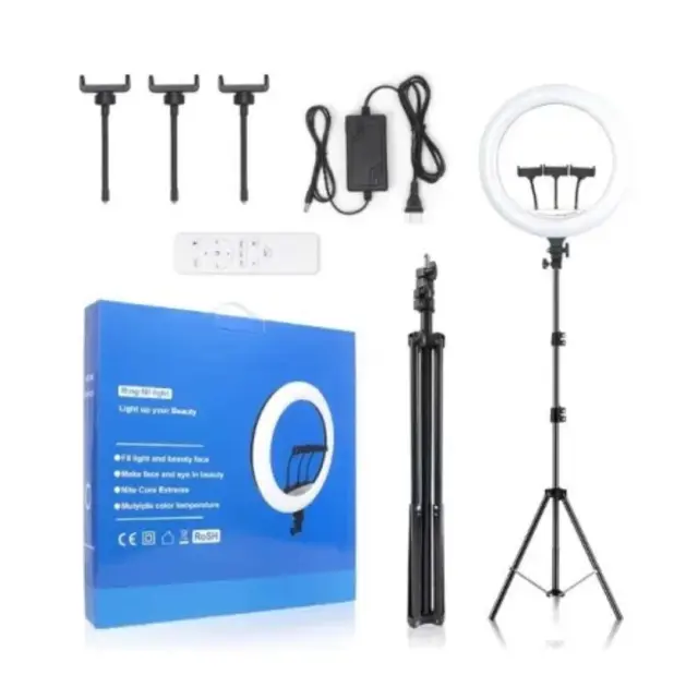Ring light led με τρίποδο δαπέδου βάση για κινητό & τηλεχειριστήριο 56cm LJJ-22 3200K – 6500K