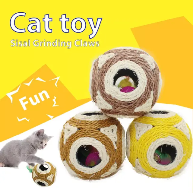 Παιχνίδι γάτας μπάλα απο Sisal με μπαλάκι 13cm