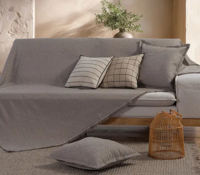 Nef-Nef Homeware Ριχτάρι Τριθέσιου Καναπέ Loen 170x300 Γκρι