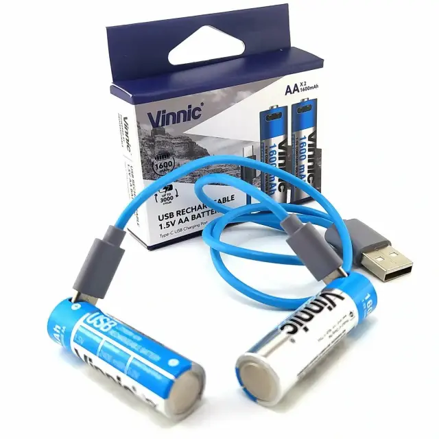 Μπαταρία Λιθίου AA Επαναφορτιζόμενη USB Li-Ion