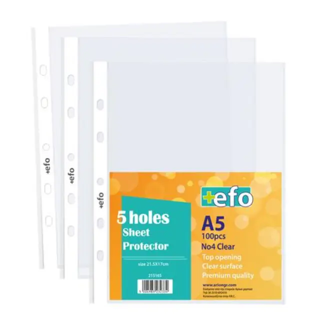 Ζελατίνες με Τρύπες +Efo Α5 Νο4 Clear 100τεμ