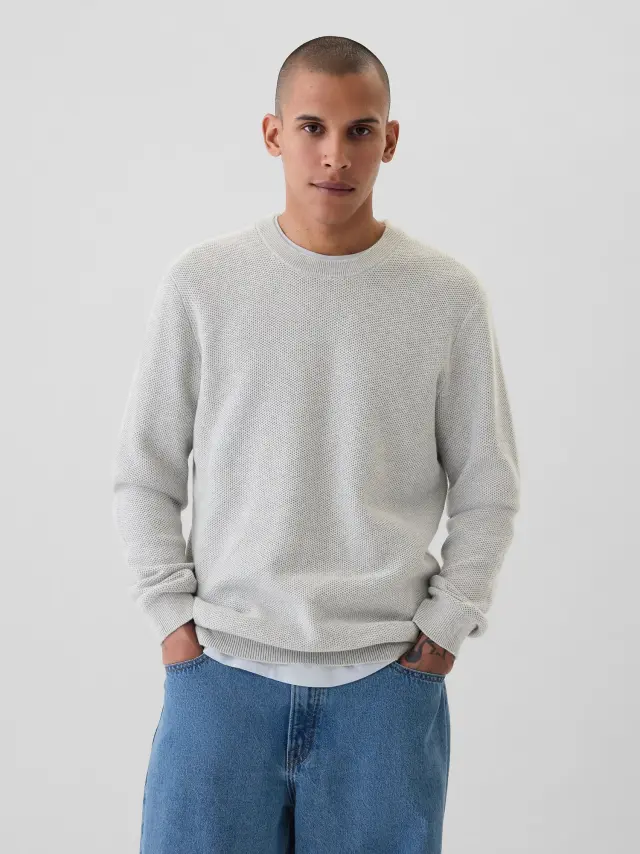 Γκρι Textured Πουλόβερ Grey heather - XL
