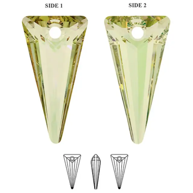 Swarovski 6480 Spike Crystal Luminous Green 18x10mm - 2τεμ