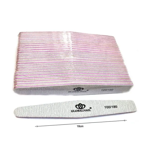 Globalnail Λίμα νυχιών 100/180 25τμχ - Nail File 25pcs 61029 2