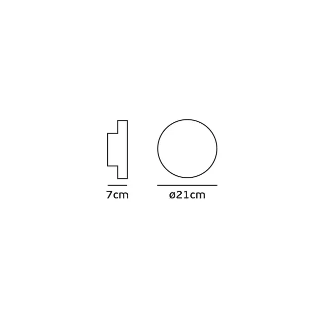 Ike Φωτιστικό Led τοίχου 8.6W 3000K IP54 ø21x7cm ανθρακί 3