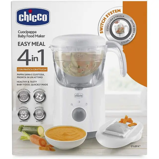 CHICCO πολυσυσκευή 4 Σε 1 Easy Meal Βρεφικός Ατμομάγειρας με Μπλέντερ 1lt 3