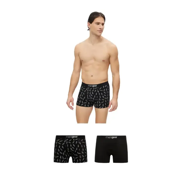Minerva Ανδρικό Boxer Mengear Thunder - Διπλό Πακέτο, Χρώμα Ανθρακί-Μαύρο - XL