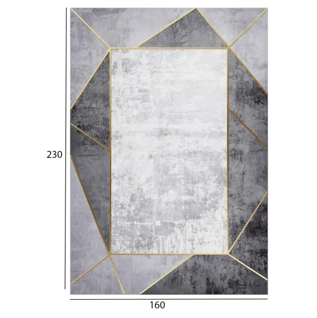Χαλί σαλονιού με Κροσια Josiane γκρι 160x230 εκ. 2