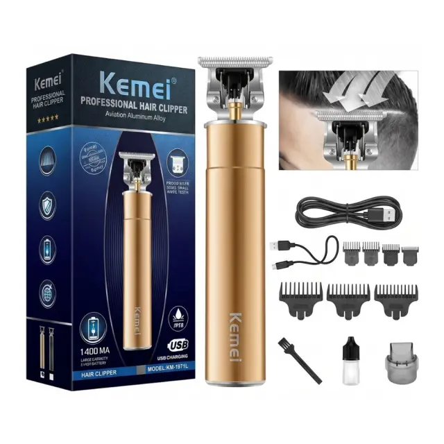 Επαγγελματικό Trimmer Kemei KM-1971L 1400mAh IPX6 Χρυσή 2