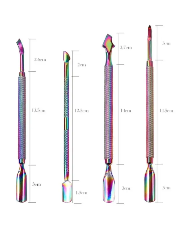 Κασετίνα με 4 εργαλεία νυχιών- Rainbow stainless steel nail 2