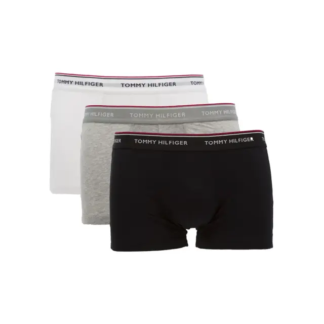 Tommy Hilfiger Ανδρικό Boxer Premium Essential Trunk - Τριπλό Πακέτο, Χρώμα Μαύρο/Λευκό/Γκρι - S