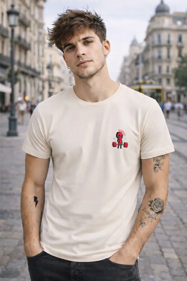 T-shirt Noshame® Off-white με τύπωμα Deadlift - 112504 - XXL