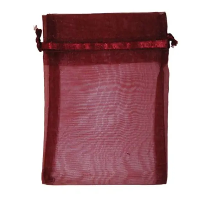 Πουγκί από Οργάντζα 12x9cm, Dark Red - 10τεμ