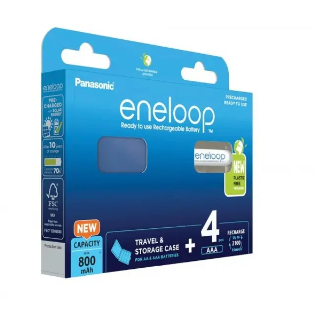 Panasonic Eneloop & Storage Case Επαναφορτιζόμενες Μπαταρίες AAA Ni-MH 800mAh 1.2V 4τμχ (37462028) (PAN37462028) PANASONIC BATTERY
