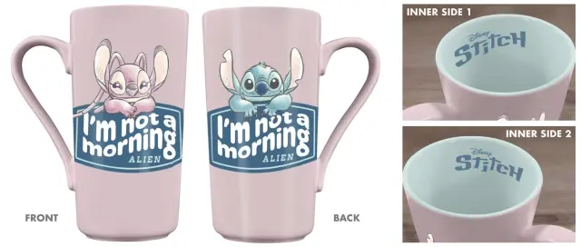 Κούπα κεραμική STITCH + ANGEL - I m not a Morning Alien - Latte Mug 470ml GMG2404352 2