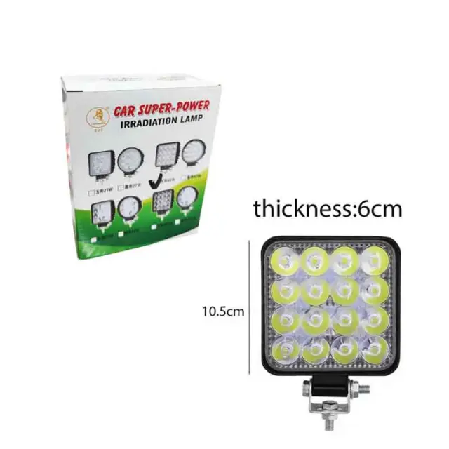 Προβολέας αυτοκινήτου Τετράγωνο 16LED 48W 6.5cm – Car Super-power Square LED 4300089 3