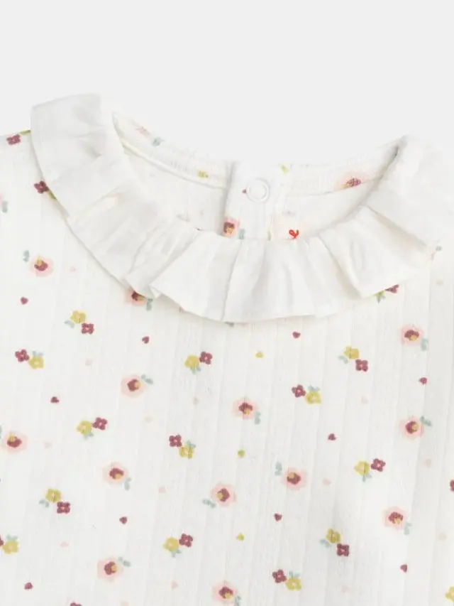 Βρεφική Μπλούζα για Κορίτσια Floral Collar ΜΩΒ 2