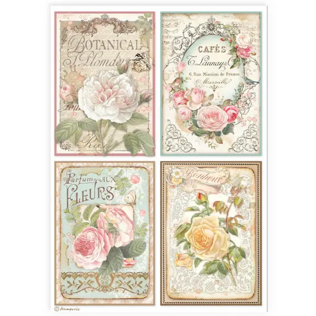 Ριζόχαρτο ντεκουπάζ Stamperia 21x29cm A4, Rose cards